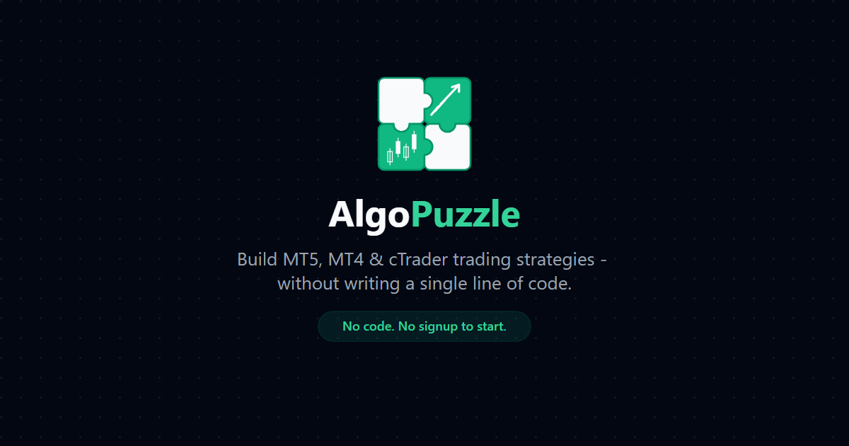 AlgoPuzzle - No-Code Algo Strategy Builder